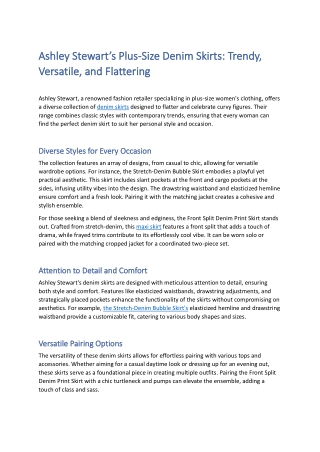 Ashley Stewart Plus Size Denim Skirts Trendy