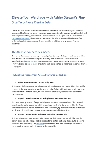 Elevate Your Wardrobe with Ashley Stewart plus size fashion