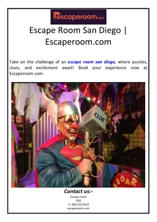 Escape Room San Diego | Escaperoom.com