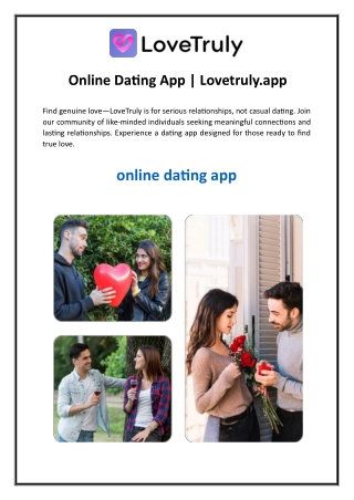Online Dating App Lovetruly.app