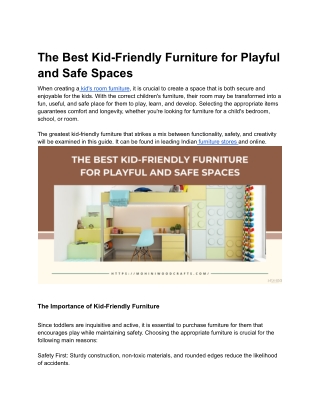 The Best Kid-Friendly Furniture for Playful and Safe Spaces