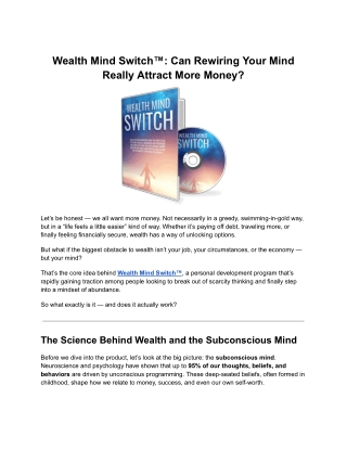 Wealth Mind Switch™_ Can Rewiring Your Mind Really Attract More Money
