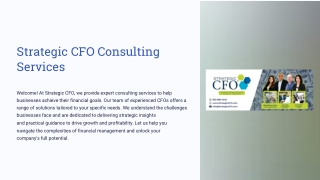 Expert CFO Services & Consulting | Strategic CFO