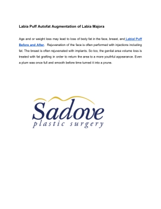 Labia Puff Autofat Augmentation of Labia Majora