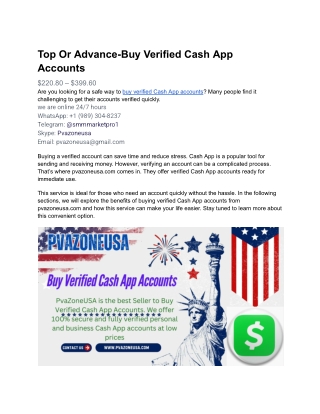 Top Or Advance-Buy Verified Cash App Accounts