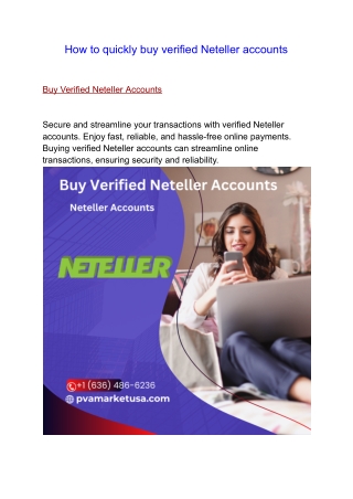 How to quickly buy verified Neteller accounts