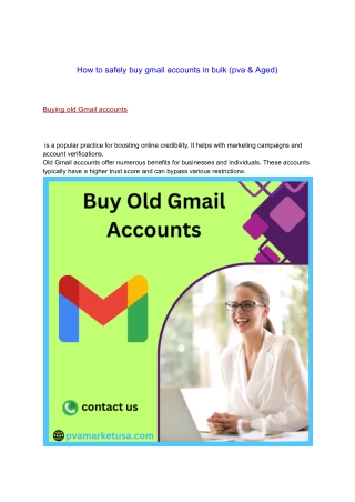 How to safely buy gmail accounts in bulk (pva & Aged)