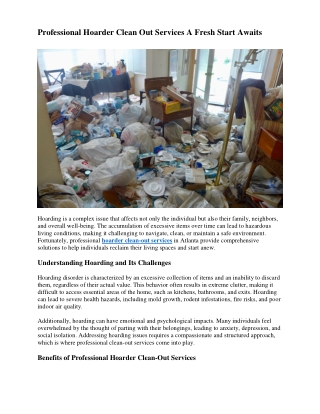 Professional Hoarder Clean Out Services A Fresh Start Awaits
