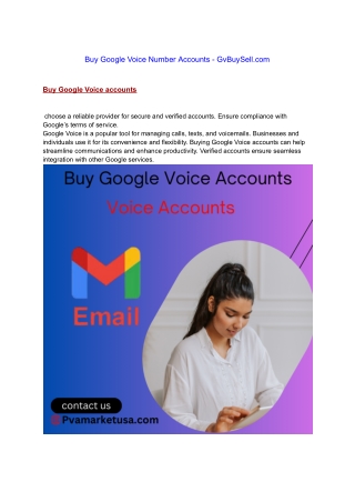 Buy Google Voice Number Accounts - GvBuySell