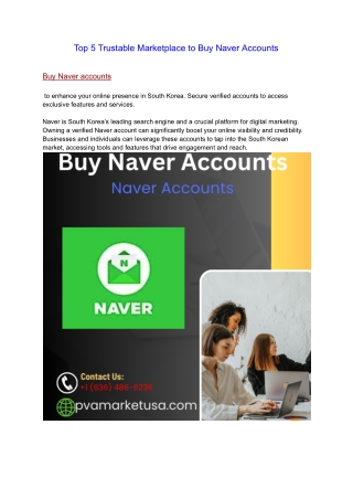 Top 5 Trustable Marketplace to Buy Naver Accounts