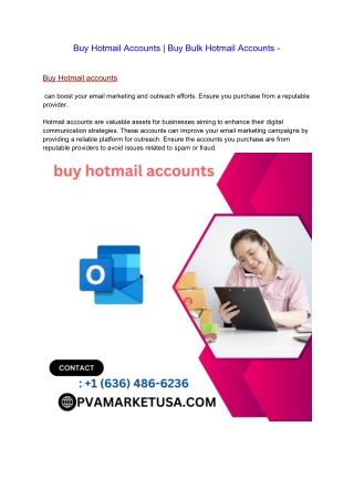 Buy Hotmail Accounts _ Buy Bulk Hotmail Accounts -