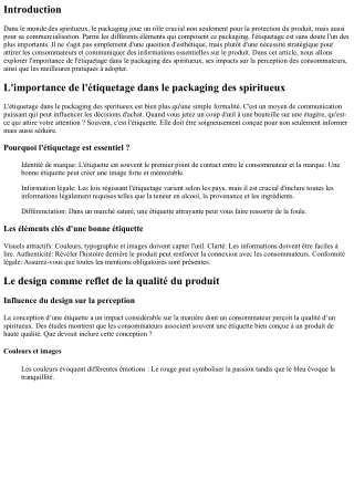 L'importance de l'étiquetage dans le packaging des spiritueux