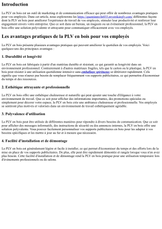 Les avantages pratiques de la PLV en bois pour vos employés
