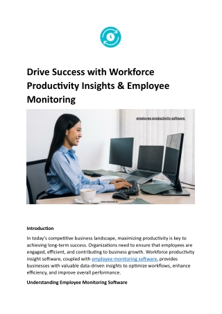 Drive Success with Workforce Productivity Insights