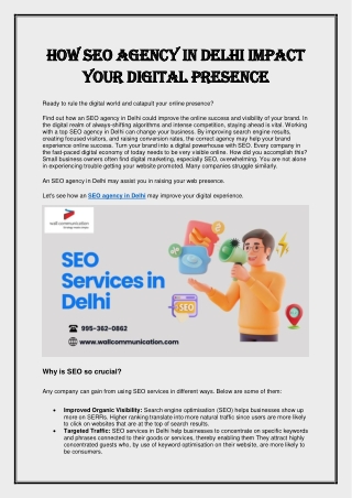 How SEO Agency in Delhi impact your digital presence