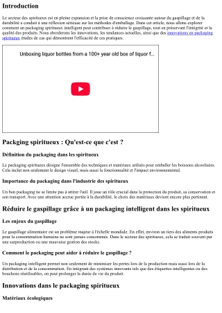 Réduire le gaspillage grâce à un packaging intelligent dans les spiritueux