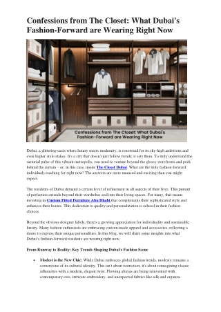 Confessions from The Closet What Dubai's Fashion-Forward are Wearing Right Now