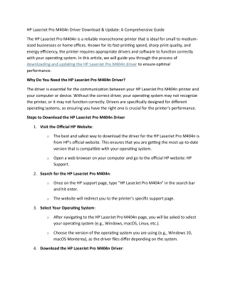 HP LaserJet Pro M404n Driver Download