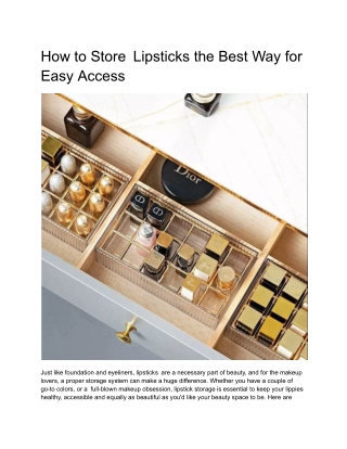How to Store Lipsticks the Best Way for Easy Access