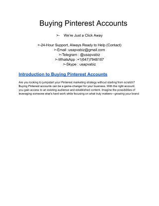 Buying Pinterest Accounts
