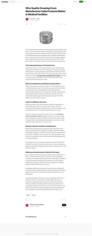 Why Quality Dressing Drum Manufacturer India Products Matter in Medical Facilities