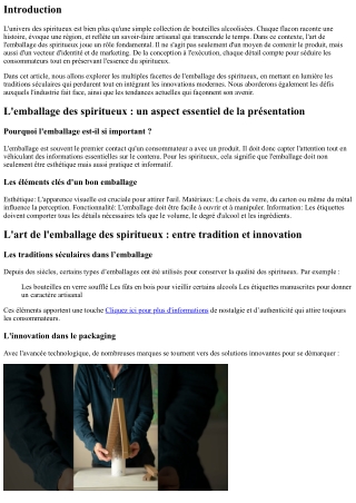 L'art de l'emballage des spiritueux : entre tradition et innovation