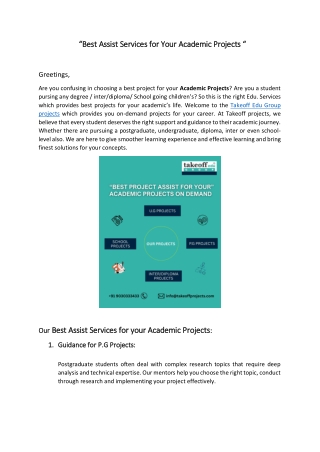 Best Assist for your Academic Projects
