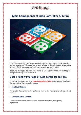 Main Components of Ludo Controller APK Pro