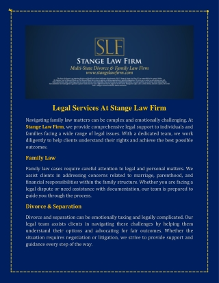 Legal Services At Stange Law Firm