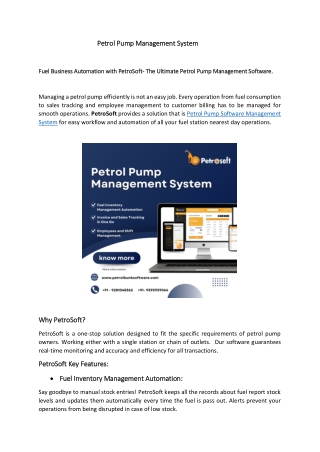 Petro Pump Management System