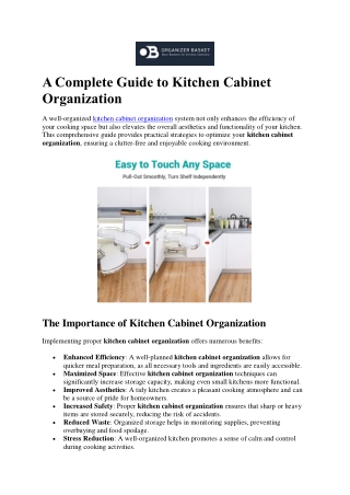 Kitchen Cabinet Organization USA: Declutter and Optimize Your Space