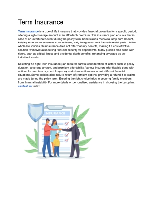Term Insurance