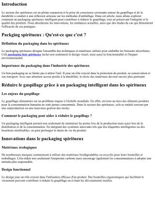 Réduire le gaspillage grâce à un packaging intelligent dans les spiritueux