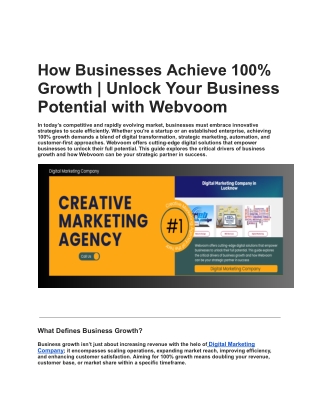 How Businesses Achieve 100% Growth | Unlock Your Business Potential with Webvoom
