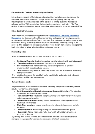 Kitchen Interior Design – Modern & Space-Saving