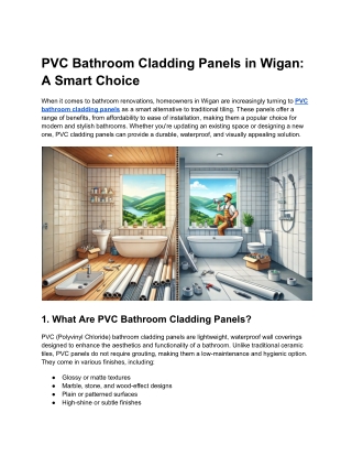 PVC Bathroom Cladding Panels in Wigan_ A Smart Choice