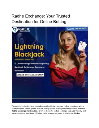 Radhe Exchange_ Your Trusted Destination for Online Betting