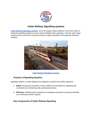 Indian Railway Signalling systems