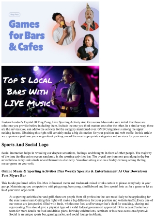 Discover Gmb Categoris For Sporting Activities Bar