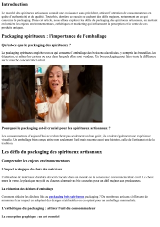 Les défis du packaging des spiritueux artisanaux