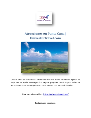 Atracciones en Punta Cana | Univerturtravel.com