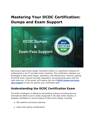 Mastering Your DCDC Certification_ Dumps and Exam Support