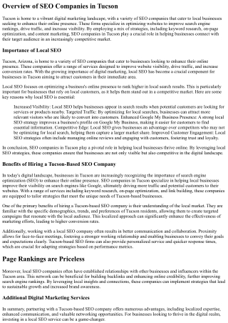 Seo Company In Tucson