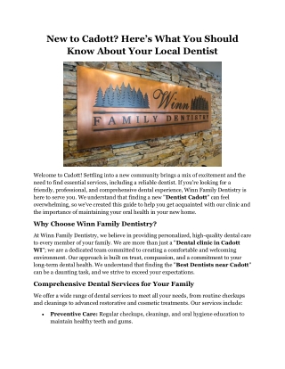 New to Cadott Here’s What You Should Know About Your Local Dentist