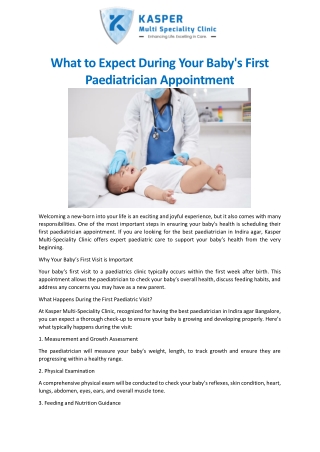 What to Expect During Your Baby's First Pediatrician Appointment