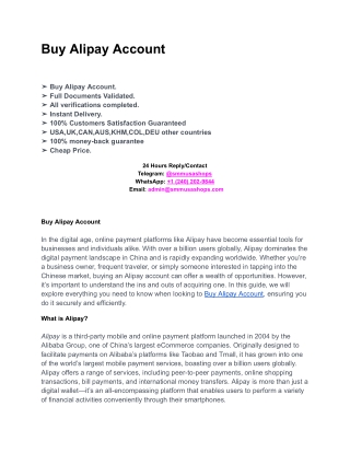 Buy Alipay Account