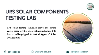URS SOLAR Components Testing Laboratory Services