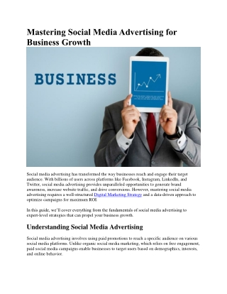 Mastering Social Media Advertising for Business Growth