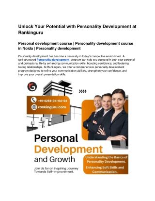 Personal development course | Personality development course in Noida | Personal