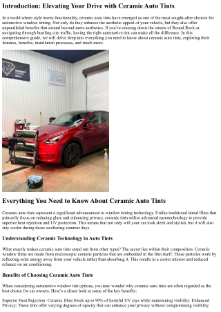 Everything You Need to Know About Ceramic Auto Tints